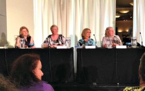 Dangerous Liaisons panel at ARRC 2015. L-R: Cathryn Hein, Shannon Curtis, Helene Young and Bronwyn Parry