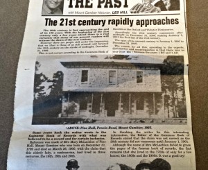 Newspaper article featuring Pine Hall.