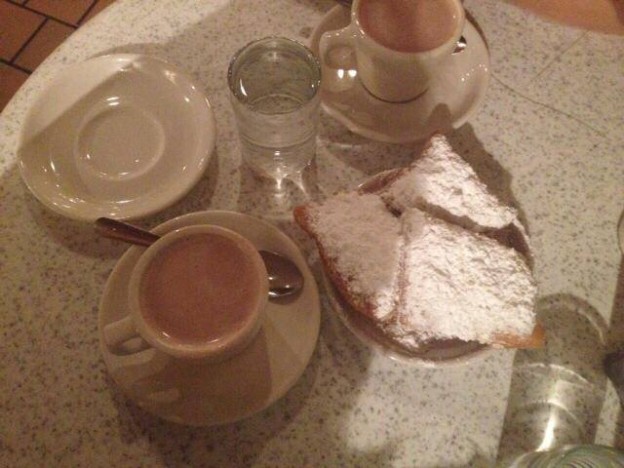 Beignets and hot chocolate in New Orleans