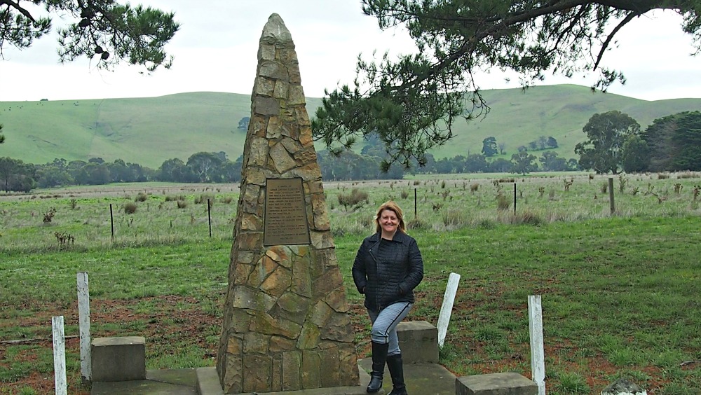 The Adam Lindsay Gordan commemorative cairn at Coleraine, Victoria.