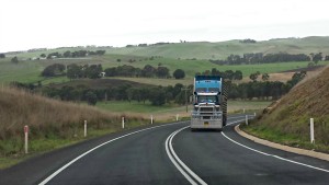 The Glenelg Highway, between Casterton and Coleraine, Victoria, Australia.