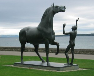 Young Man and the Horse by Heinz Schwartz
