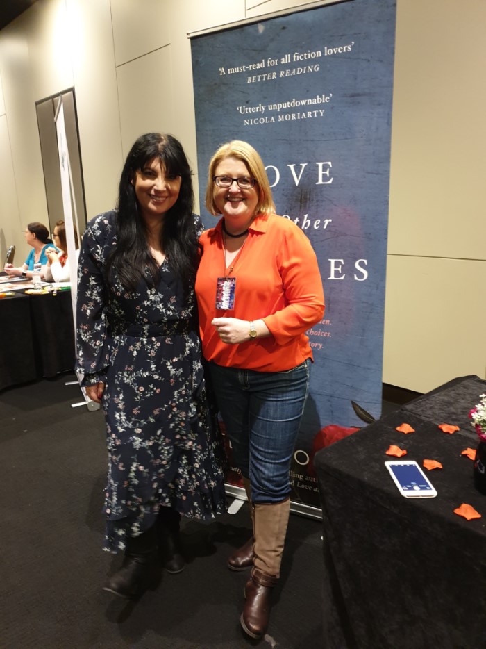 Me and gorgeous Tess Woods at Fictionally Yours, Melbourne 2019