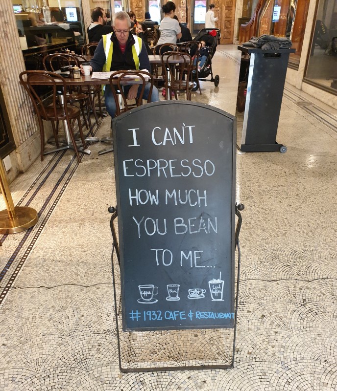 Melbourne coffee humour.