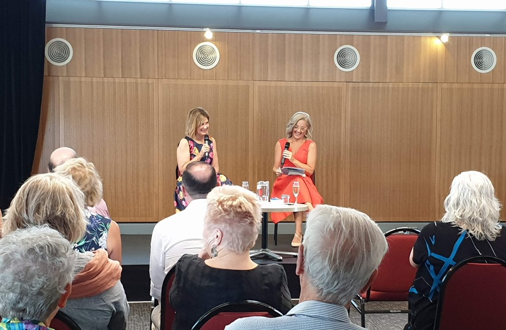 Lee Christine talking at her Charlotte Pass book launch