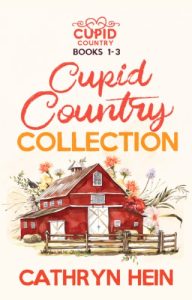 Cover of Cupid COuntry Collection with a red and orange text and an illustrated, red-hued barn